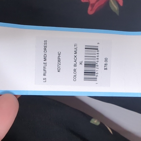 NWT Draper James RSVP long sleeve ruffle midi dress - Picture 5 of 7